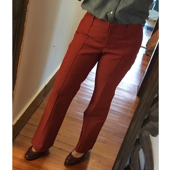 Liquid/Barneys Red Herringbone Stretch Trousers 12 - Picture 3 of 8